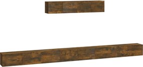 vidaXL Set dulapuri TV, 6 piese, stejar fumuriu, lemn prelucrat