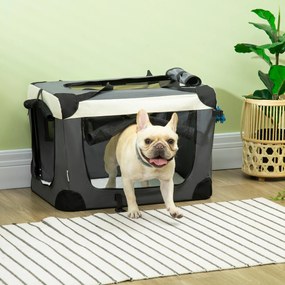 Transportor pliabil pentru animale de companie PawHut, 60cm, gri | AOSOM RO
