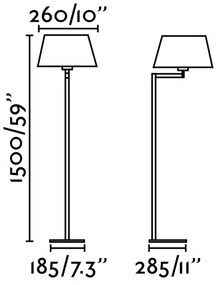 Lampadar / Lampa de podea design elegant ARTIS bronz/alb