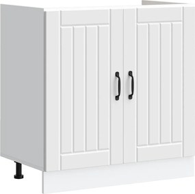 vidaXL Dulap de bază pentru chiuvetă „Lucca” din lemn prelucrat alb