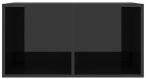 Cutie de depozitare viniluri negru extralucios 71x34x36 cm lemn 1, negru foarte lucios