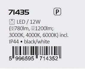 Plafoniera pentru baie, Protectie IP44 Alenzo D-25,5cm negru,alb