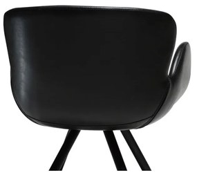 Scaun de sufragerie negru cu cotiere tapițat Gaia – DAN-FORM Denmark