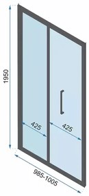 Cabina de dus dreptunghiulara cu usa pliabila Rea Rapid Fold 100x80 negru