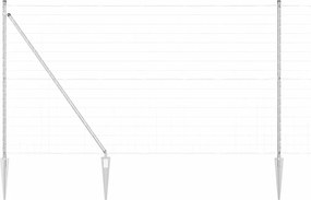 vidaXL Gard cu Stâlp Argintiu 1,6 x 10 m Oțel