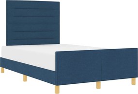 vidaXL Cadru de pat cu headboard albastru 120 x 200 cm țesătură