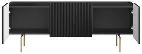 Dulap TV Malmi 150 cm - negru mat / picioare aurii