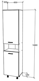 Dulap haaus Dax, cos rufe, Alb, 45 x 32 x 188 cm