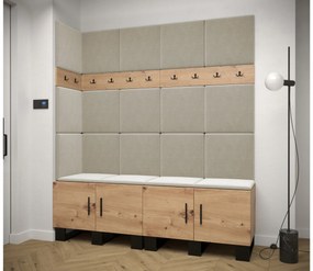Set mobilier pentru hol Amanda 12 (Stejar artisan + bej). 1085956