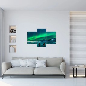 Tablou cu oameni la Aurora borealis (90x60 cm)