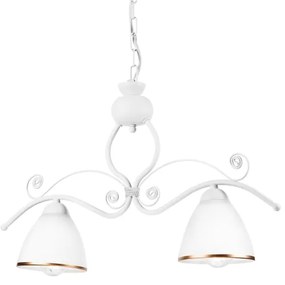 Lustră pe lanț RETRO 2xE27/60W/230V alb mat