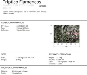 Tablou de perete decorativ Triptico Flamencos, 180x120cm