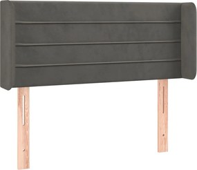 vidaXL Tăblie de pat cu aripioare gri închis 83x16x78/88 cm catifea