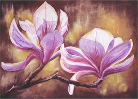 Tablou pe sticlă - Flori de magnolie (70x50 cm)