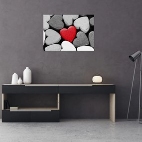 Tablou cu inimioare din lemn (70x50 cm)