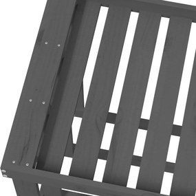 Suport busteni de exterior, gri, 108x52x74 cm, lemn masiv pin