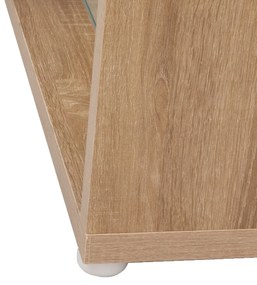 Mobilier TV modern stil rustic cu finisaj alb lucios și lemn, Alb | Aosom Romania