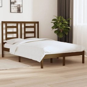 3104346 vidaXL Cadru de pat, maro miere, 120x200 cm, lemn masiv de pin
