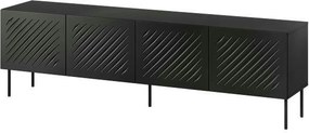 Comoda TV SIENA, negru, PAL laminat/metal, 201x40x60 cm