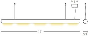 Lustra LED suspendata design liniar BRONZE-BLACK 50W