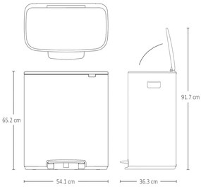 Coș de gunoi gri cu pedală din oțel 60 l Bo – Brabantia