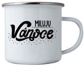 Cană de Crăciun din tablă - Bohemia Gifts inscripție Crăciun, 350 ml