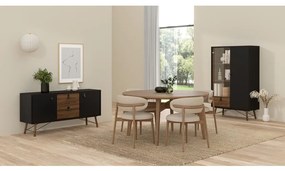 Vitrină Rain, negru mat / nuc