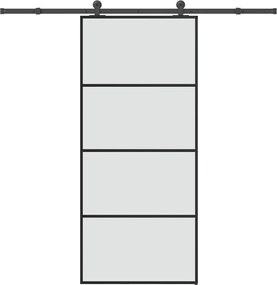 vidaXL Ușă glisantă cu set feronerie, 90x205 cm, sticlă ESG/aluminiu