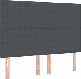 vidaXL Tăblie LED cu benzi LED Gri închis 160 cm Țesătură din corduroy