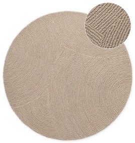 Covor bej țesut manual rotund din lână ø 120 cm Eleni Light Beige – Hanse Home