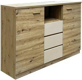 Comoda CANADA CX3, stejar artisan/casmir, PAL laminat, 130x42x105 cm