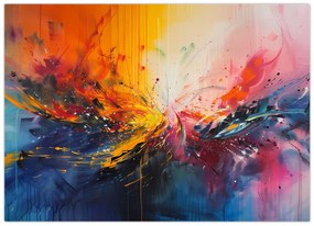 Tablou pe sticlă - Abstracție de culoare (70x50 cm)