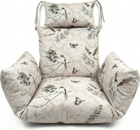 Scaun suspendat negru KOKON fara suport, perna bej