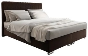 Pat matrimonial160 cm Boxspring Penarth Comfort (maro închis) (cu somieră, saltea și sp. depozitare). 1056285