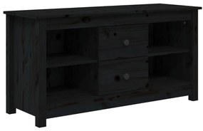 814573 vidaXL Comodă TV, negru, 103x36,5x52 cm, lemn masiv de pin