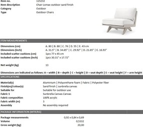 Fotoliu design elegant LUX Lomax, sand 115232 HZ