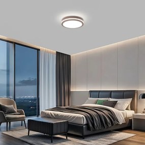 Brilagi BENE - Corp de iluminat exterior LED cu senzor, 24W/230V, Ø 26 cm, maro, IP54