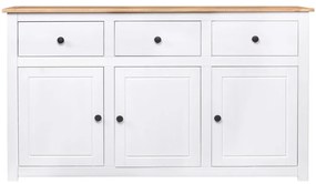 282705 vidaXL Servantă, alb, 135 x 40 x 80 cm, lemn masiv de pin, gama Panama