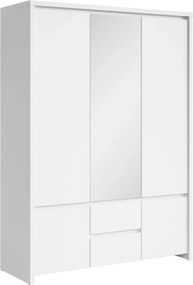 Dulap KASPIAN, alb, PAL, cu 5 usi si 2 sertare, 154x56x211 cm