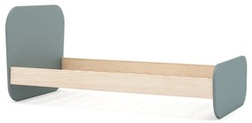 Pat pentru copii verde prăfuit cu aspect de lemn de pin cu somieră 90x190 cm Esteban – Marckeric