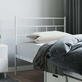 355735 vidaXL Tăblie de pat metalică, alb, 80 cm
