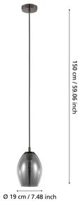 Lustră pe cablu ESTANYS 1xE27/60W/230V Eglo 39564