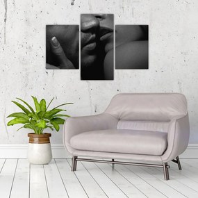 Tablou - Sărutul, fotografie alb-negru (90x60 cm)