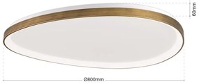 Plafoniera LED XXL design modern slim CHARLIE patina D-80cm