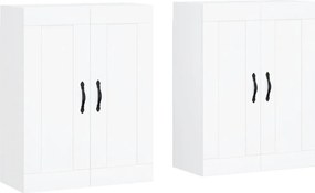 vidaXL Dulapuri montate pe perete, 2 buc, alb, lemn prelucrat
