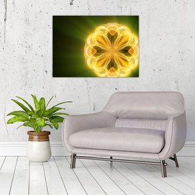 Tablou pe sticlă cu floare galbenă (70x50 cm)