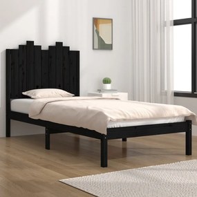 3103742 vidaXL Cadru de pat mic single, negru, 75x190 cm, lemn masiv de pin
