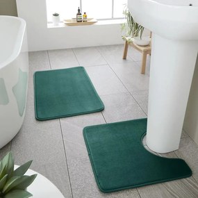 Covorașe de baie verzi pentru WC 2 buc. din spumă cu memorie 50x80 cm Anti-Bacterial – Catherine Lansfield