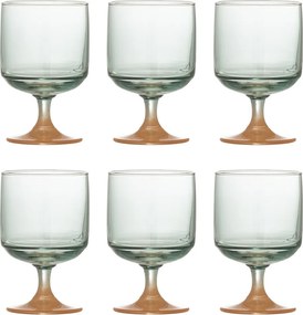Set 6 pahare din sticlă, multicolor, cu finisaj vopsit prin pulverizare și bază contrastantă, 7,5x12,5 cm, 300 ml, „Signe"