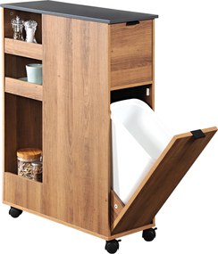 Carucior de bucatarie cu cos de gunoi, rustic, KESPER